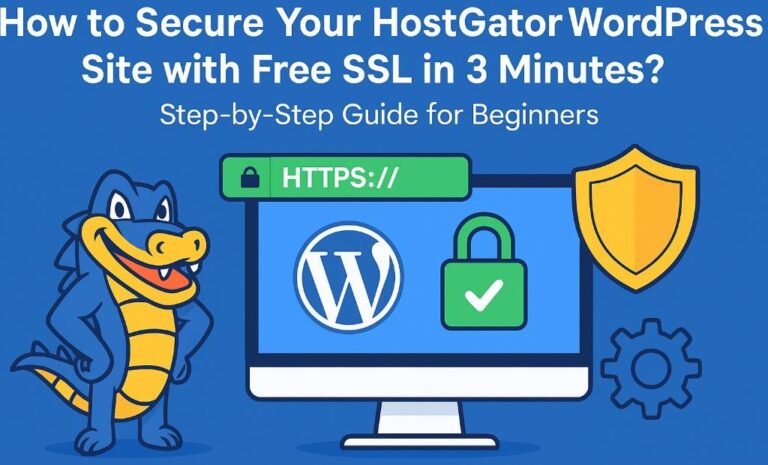 How to Secure Your HostGator WordPress Site with Free SSL in 3 Minutes? Step-by-Step Guide for Beginners